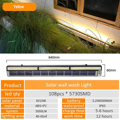 Bara luminoasa liniara cu LED-uri, alimentata cu energie solara, telecomanda, 5000 lm