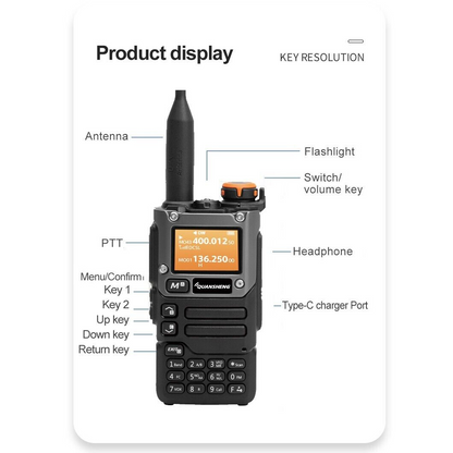 Statie Radio emisie-receptie Walkie Talkie Quansheng UV-K5(8) 5W, UHF, VHF, DTMF, FM Dual Band Two Way Radio, NOAA Weather Alarm