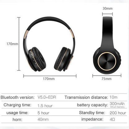 Casti Bluetooth Model T8 Over-Ear Stereo cu Microfon Wireless, Suport Card, Bass