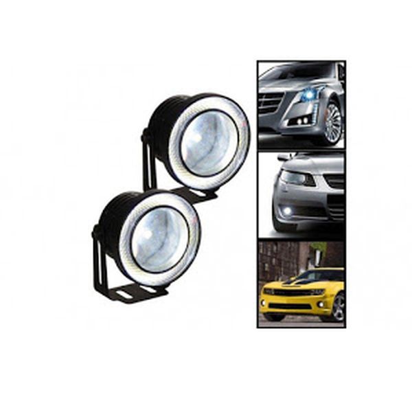 Set 2 proiectoare auto cu LED Angel Eyes, lumina alba