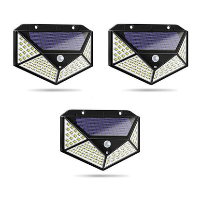 Set 3 x Lampa 100 LED cu panou solar, senzor de miscare