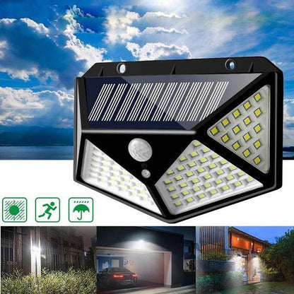 Set 3 x Lampa 100 LED cu panou solar, senzor de miscare