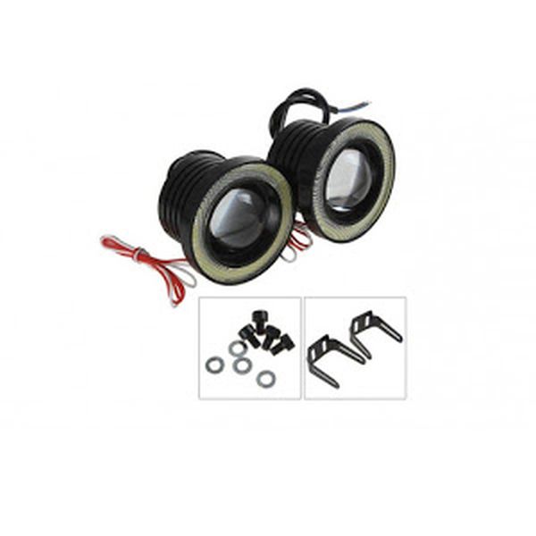 Set 2 proiectoare auto cu LED Angel Eyes, lumina alba