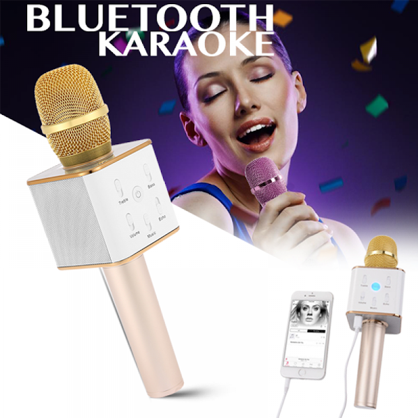 Microfon Karaoke fara fir, bluetooth portabil cu boxa