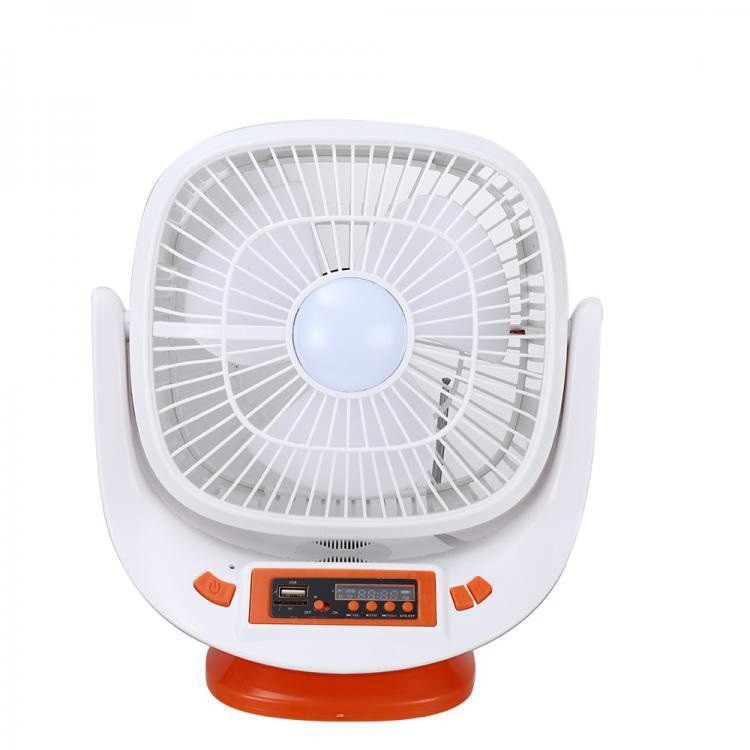 Ventilator cu panou solar, difuzor, Radio FM si doua becuri, EP-009, Easy Power, culoare alb/rosu