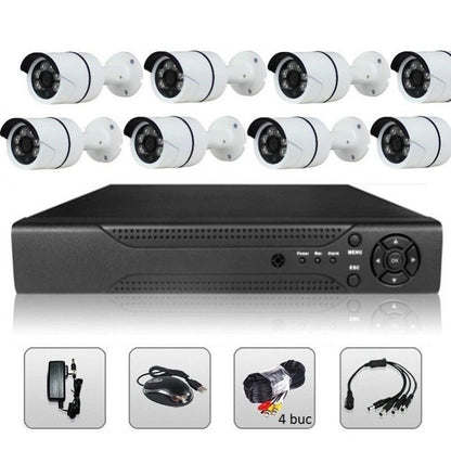 Sistem de supraveghere FULL HD Kit DVR cu 8 camere pentru exterior / interior