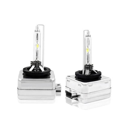 Set 2 becuri Xenon D1S White auto pentru far, suport metalic, 35W, 6000K